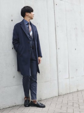 「COMME CA ISM（コムサイズム）のアイテム（ジャケット/アウター）」を使った、COMME CA ISM STAFFさん（メンズ・177cm）の秋コーディネート