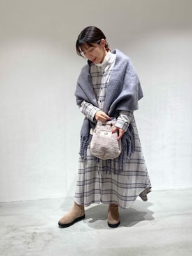 「ONIGIRI（オニギリ）のアイテム（シャツワンピース）」を使った、COMME CA ISM STAFFさん（レディース・148cm）の秋コーディネート