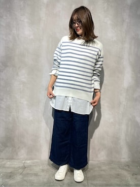 「ONIGIRI（オニギリ）のアイテム（スニーカー）」を使った、COMME CA ISM STAFFさん（レディース・161cm）の秋コーディネート