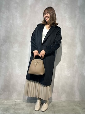 「COMME CA ISM（コムサイズム）のアイテム（チェスターコート）」を使った、COMME CA ISM STAFFさん（レディース・161cm）の秋コーディネート