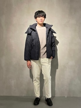 「COMME CA ISM（コムサイズム）のアイテム（スラックス）」を使った、COMME CA ISM STAFFさん（メンズ・183cm）の秋コーディネート