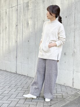 「チェック柄に恋してる」｜「アイテム（パンプス）」を使った、COMME CA ISM STAFFさん（レディース・157cm）の冬コーディネート