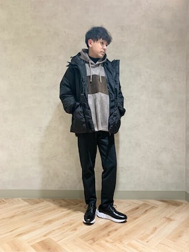 「ゆったりシルエット」｜「アイテム（ダウンジャケット/コート）」を使った、COMME CA ISM STAFFさん（メンズ・167cm）の冬コーディネート