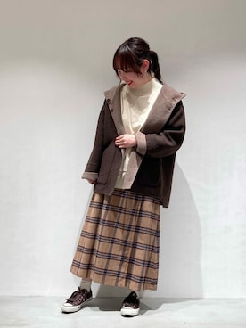 「ONIGIRI（オニギリ）のアイテム」を使った、COMME CA ISM STAFFさん（レディース・156cm）の冬コーディネート