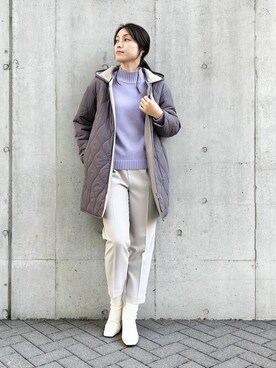 「COMME CA ISM（コムサイズム）のアイテム（その他アウター）」を使った、COMME CA ISM STAFFさん（レディース・168cm）の冬コーディネート