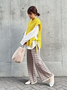 「ONIGIRI（オニギリ）のアイテム」を使った、COMME CA ISM STAFFさん（レディース・152cm）の冬コーディネート