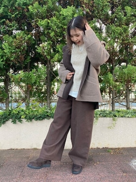 「ONIGIRI（オニギリ）のアイテム」を使った、COMME CA ISM STAFFさん（レディース・154cm）の冬コーディネート