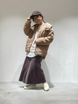 「ONIGIRI（オニギリ）のアイテム（スニーカー）」を使った、COMME CA ISM STAFFさん（レディース・148cm）の冬コーディネート