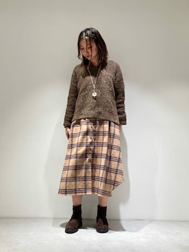「チェック柄に恋してる」｜「アイテム（シャツワンピース）」を使った、COMME CA ISM STAFFさん（レディース・161cm）の冬コーディネート