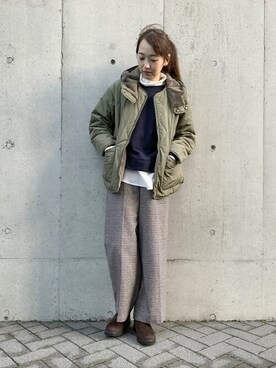 「ONIGIRI（オニギリ）のアイテム（スウェット）」を使った、COMME CA ISM STAFFさん（レディース・164cm）の冬コーディネート