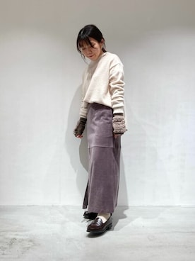 「ONIGIRI（オニギリ）のアイテム」を使った、COMME CA ISM STAFFさん（レディース・148cm）の冬コーディネート