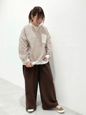 「ONIGIRI（オニギリ）のアイテム」を使った、COMME CA ISM STAFFさん（レディース・154cm）の冬コーディネート