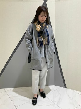「COMME CA ISM（コムサイズム）のアイテム（その他アウター）」を使った、COMME CA ISM STAFFさん（レディース・164cm）の冬コーディネート