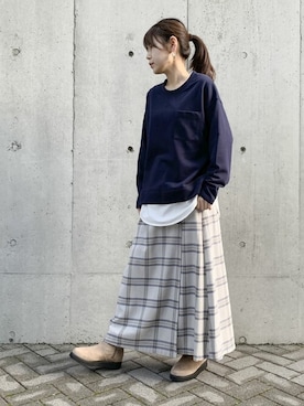 「ONIGIRI（オニギリ）のアイテム（スウェット）」を使った、COMME CA ISM STAFFさん（レディース・152cm）の冬コーディネート