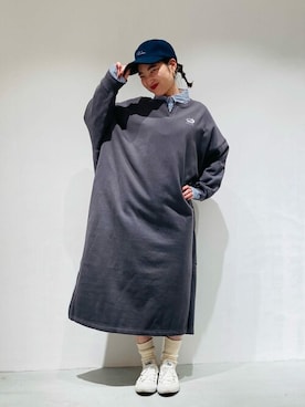 「ONIGIRI（オニギリ）のアイテム（キャップ）」を使った、COMME CA ISM STAFFさん（レディース・151cm）の冬コーディネート