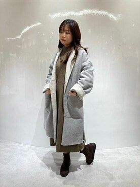 「ONIGIRI（オニギリ）のアイテム」を使った、COMME CA ISM STAFFさん（レディース・154cm）の冬コーディネート