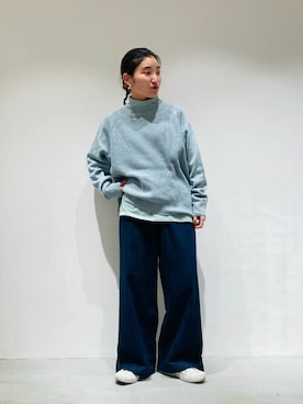 「ONIGIRI（オニギリ）のアイテム」を使った、COMME CA ISM STAFFさん（レディース・151cm）の冬コーディネート