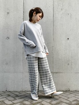 「ONIGIRI（オニギリ）のアイテム（スウェット）」を使った、COMME CA ISM STAFFさん（レディース・152cm）の冬コーディネート