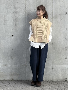 「ONIGIRI（オニギリ）のアイテム」を使った、COMME CA ISM STAFFさん（レディース・164cm）の冬コーディネート