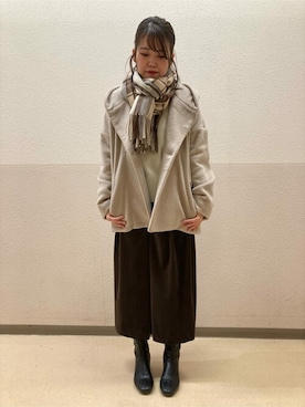 「COMME CA ISM（コムサイズム）のアイテム（その他アウター）」を使った、COMME CA ISM STAFFさん（レディース・153cm）の冬コーディネート
