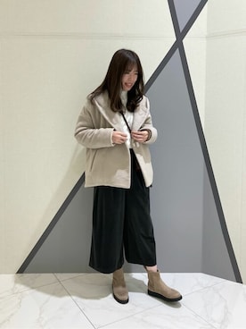 「COMME CA ISM（コムサイズム）のアイテム（その他アウター）」を使った、COMME CA ISM STAFFさん（レディース・164cm）の冬コーディネート
