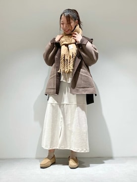 「ONIGIRI（オニギリ）のアイテム」を使った、COMME CA ISM STAFFさん（レディース・161cm）の冬コーディネート