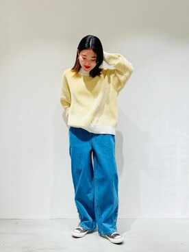 「ONIGIRI（オニギリ）のアイテム」を使った、COMME CA ISM STAFFさん（レディース・151cm）の冬コーディネート