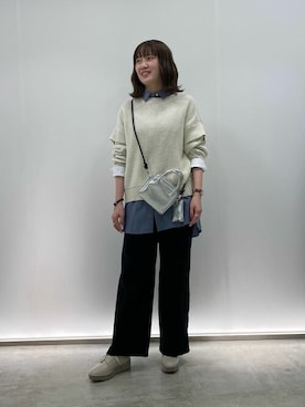 「ONIGIRI（オニギリ）のアイテム」を使った、COMME CA ISM STAFFさん（レディース・168cm）の冬コーディネート
