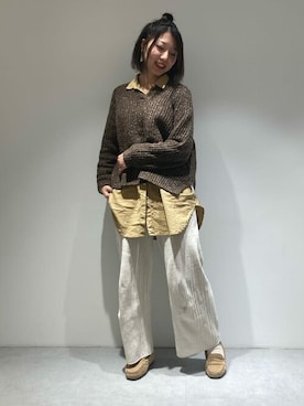 「ONIGIRI（オニギリ）のアイテム」を使った、COMME CA ISM STAFFさん（レディース・161cm）の冬コーディネート