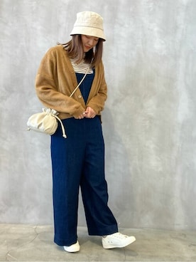 「ONIGIRI（オニギリ）のアイテム」を使った、COMME CA ISM STAFFさん（レディース・161cm）の冬コーディネート