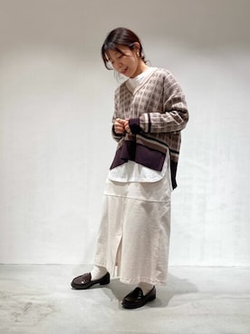 「ONIGIRI（オニギリ）のアイテム」を使った、COMME CA ISM STAFFさん（レディース・148cm）の冬コーディネート