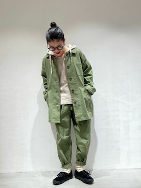 「ONIGIRI（オニギリ）のアイテム（ブルゾン）」を使った、COMME CA ISM STAFFさん（レディース・151cm）の冬コーディネート