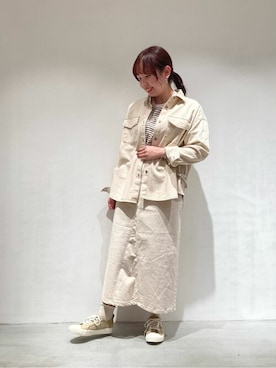 「ONIGIRI（オニギリ）のアイテム」を使った、COMME CA ISM STAFFさん（レディース・156cm）の冬コーディネート