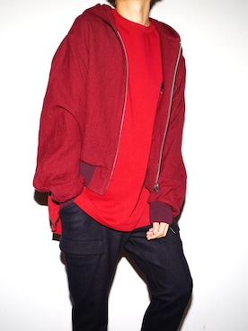 「WHITE LINE（ホワイトライン）のアイテム（パンツ）」を使った、Yuto Ikedaさん（メンズ・174cm）の冬コーディネート
