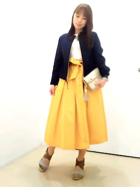 「サッシュベルト」｜「アイテム（ブルゾン）」を使った、a.y.aさん（レディース・157cm）の春コーディネート