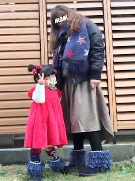 「UNIQLO（ユニクロ）のアイテム（ナイロンジャケット）」を使った、rii&mm（相互）さん（キッズ・90cm）の冬コーディネート