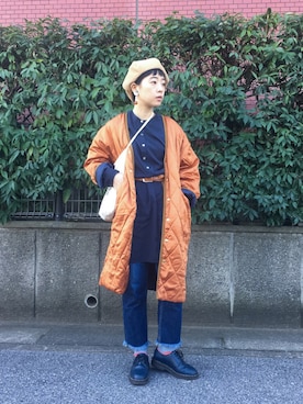 「I am I in fact...（アイアムアイインファクト）のアイテム（その他アウター）」を使った、mamiさん（レディース・155cm）の秋コーディネート