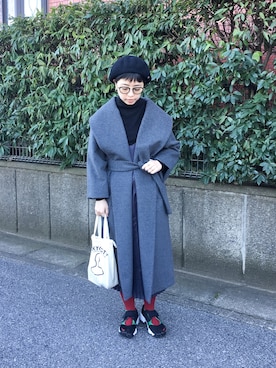 「BLACK BY MOUSSY（ブラックバイマウジー）のアイテム（その他アウター）」を使った、mamiさん（レディース・155cm）の冬コーディネート