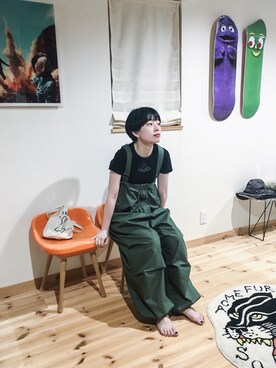 「カーキパンツ」｜mamiさん（レディース・155cm）の夏コーディネート