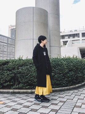 「FLAGSTUFF（フラグスタフ）のアイテム（スウェット）」を使った、mamiさん（レディース・155cm）の秋コーディネート