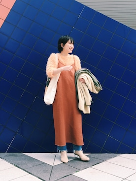 「もけもけ」｜「アイテム（ブーツ）」を使った、mamiさん（レディース・155cm）の冬コーディネート
