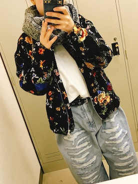 「Another Edition」｜「アイテム（スウェット）」を使った、きたみかさん（レディース・156cm）の春コーディネート