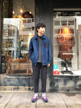 「Johnbull Private labo（ジョンブルプライベートラボ）のアイテム（デニムジャケット）」を使った、shogoさん（メンズ・176cm）の秋コーディネート