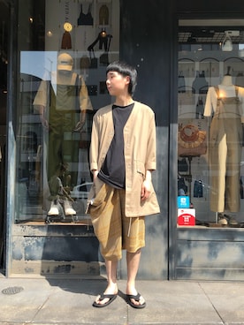 「Johnbull Private labo（ジョンブルプライベートラボ）のアイテム（ノーカラージャケット）」を使った、shogoさん（メンズ・176cm）の春コーディネート