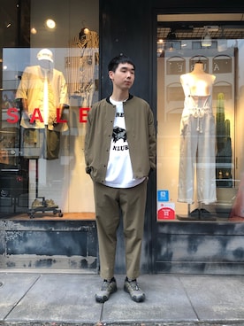 「Johnbull Private labo（ジョンブルプライベートラボ）のアイテム（ブルゾン）」を使った、shogoさん（メンズ・175cm）の夏コーディネート