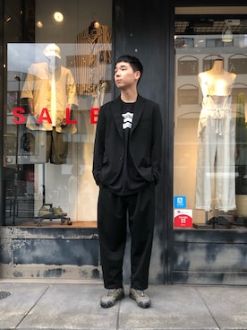 「Johnbull Private labo（ジョンブルプライベートラボ）のアイテム（テーラードジャケット）」を使った、shogoさん（メンズ・176cm）の夏コーディネート