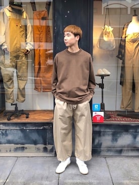 「LEMAIRE（ルメール）のアイテム（スウェット）」を使った、shogoさん（メンズ・176cm）の秋コーディネート