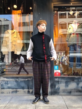 「NICHOLAS DALEY（ニコラスデイリー）のアイテム（パンツ）」を使った、shogoさん（メンズ・176cm）の秋コーディネート