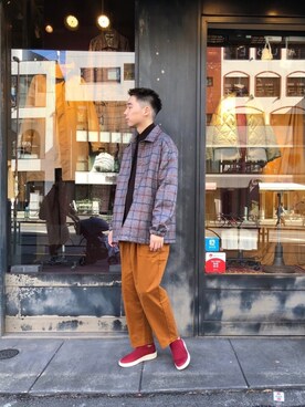 「Johnbull Private labo（ジョンブルプライベートラボ）のアイテム（その他アウター）」を使った、shogoさん（メンズ・176cm）の秋コーディネート