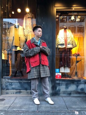 「johnbull」｜「アイテム（ステンカラーコート）」を使った、shogoさん（メンズ・176cm）の秋コーディネート